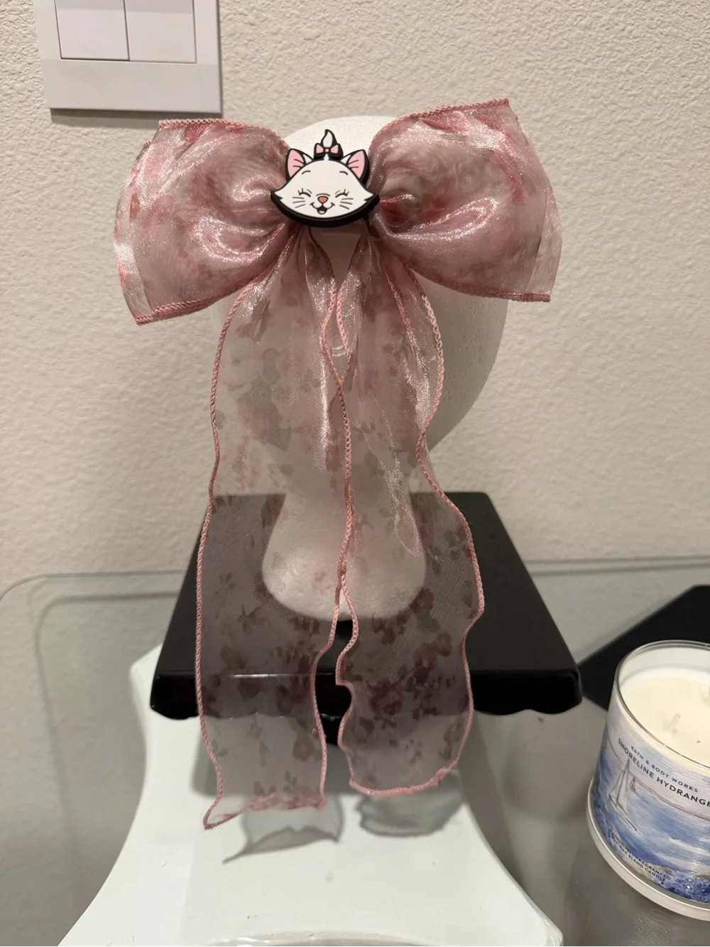 Pink Shimmery “Marie” Bow Hair Clip
